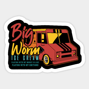 Retro Big Worm's Ice Cream Sticker